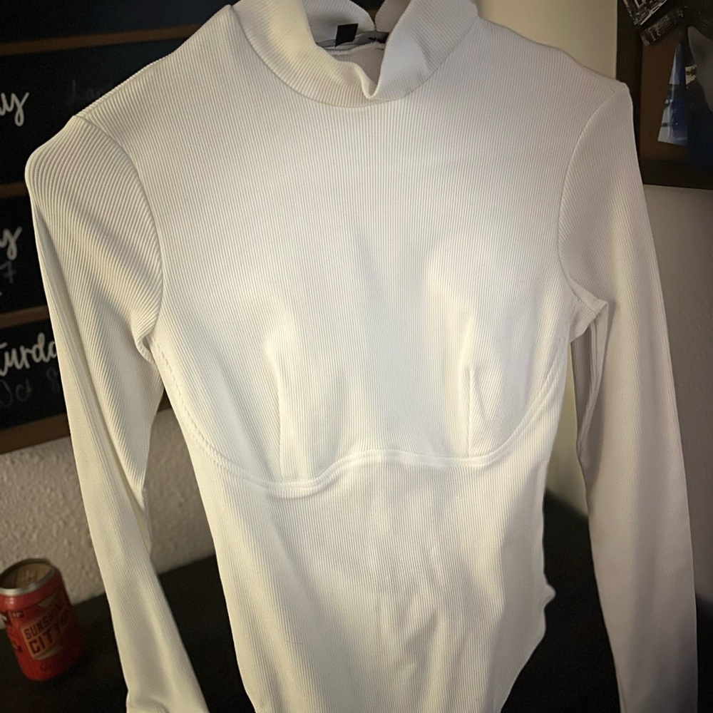 Lulu's White Ribbed Bodysuit